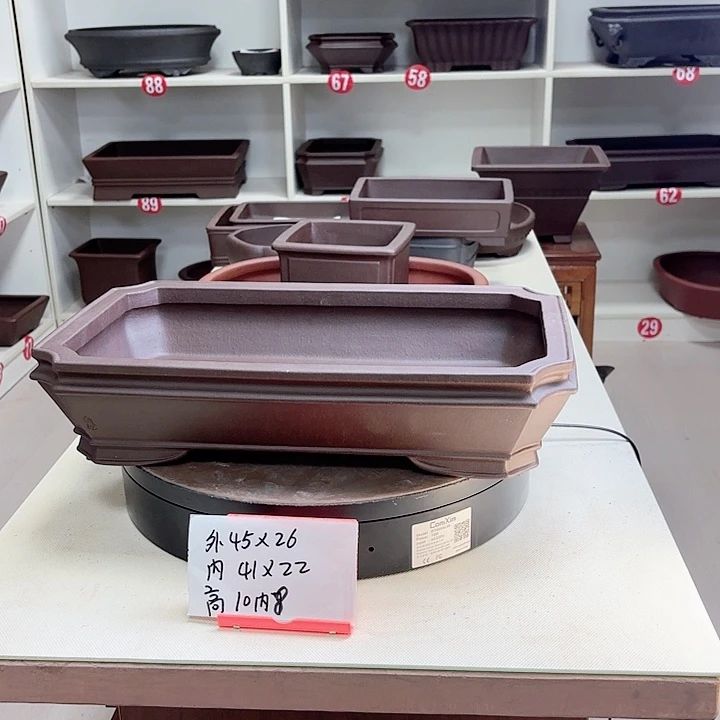 紫砂花盆中切角小