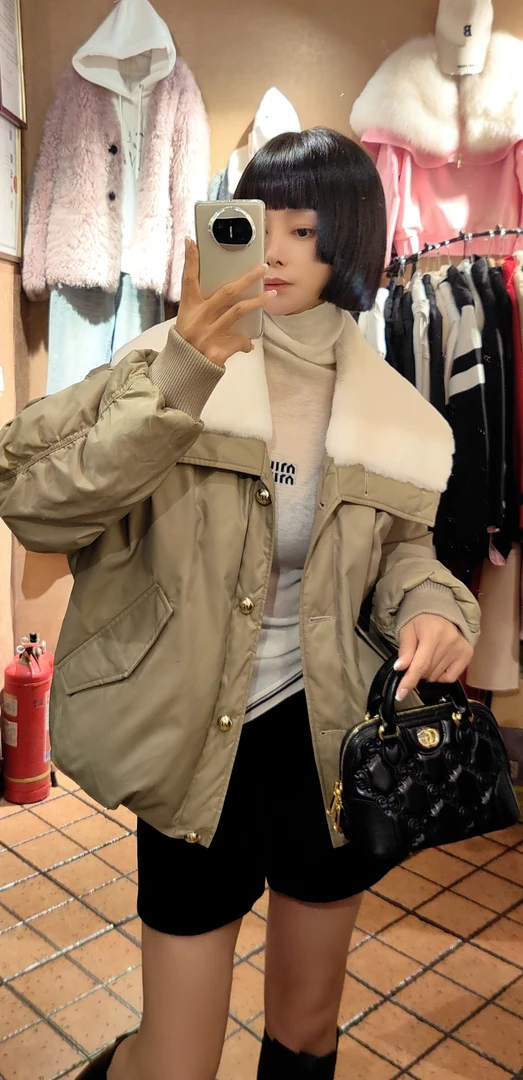 潮流女士短款小香风拼接秋冬休闲外套