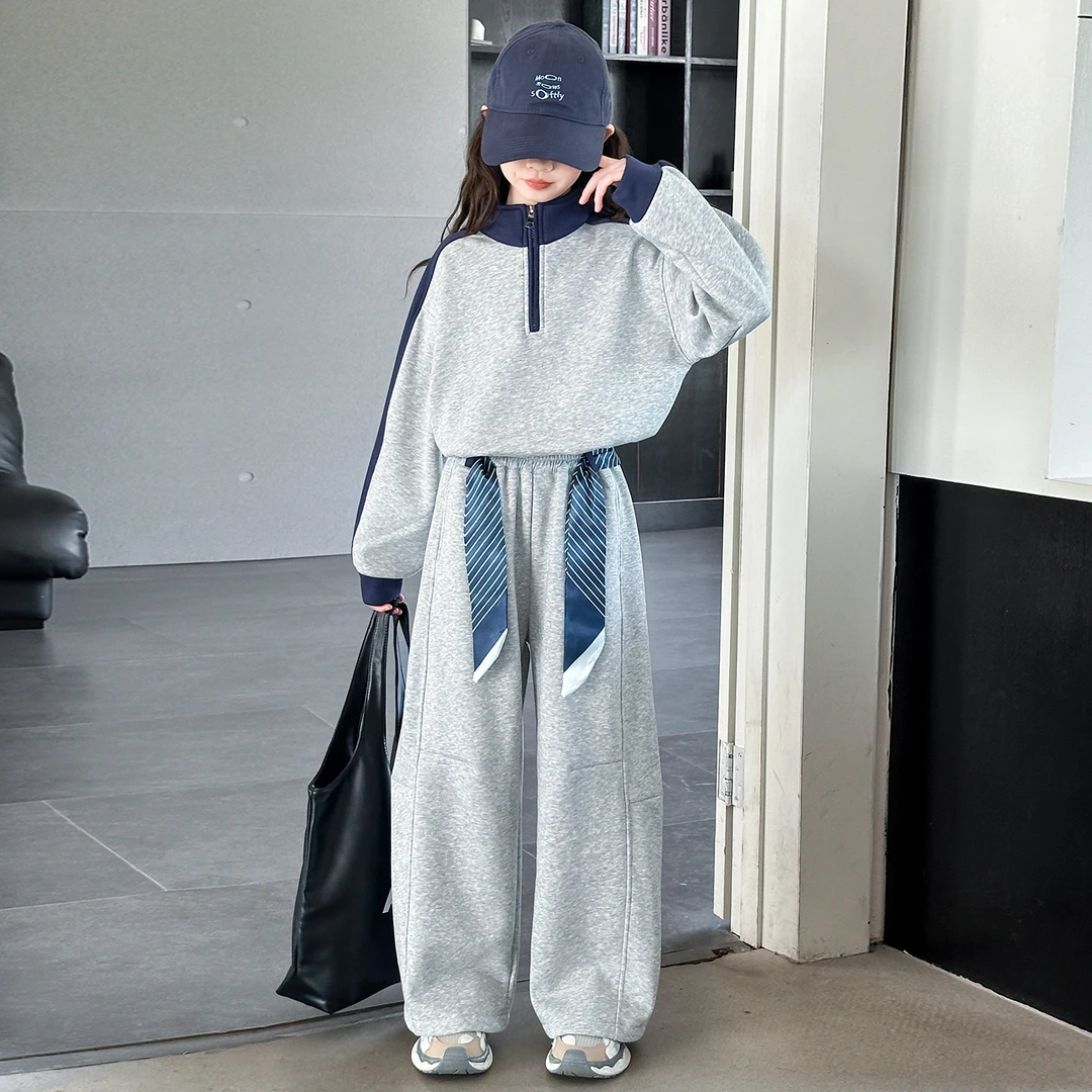简约潮牌店铺儿童服装2025年新款衣服女童装秋装套装6-12岁高级感