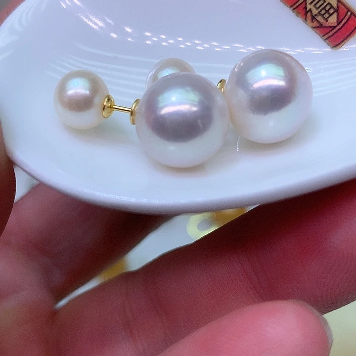 银S925镶嵌耳饰淡水珍珠