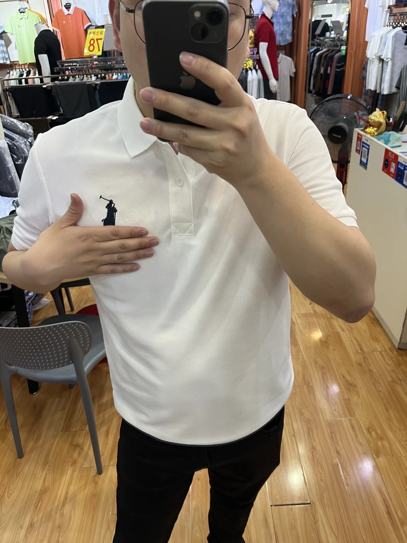 （朱迪棉）大马标刺绣男士夏季polo衫纯色净色百搭短袖T恤