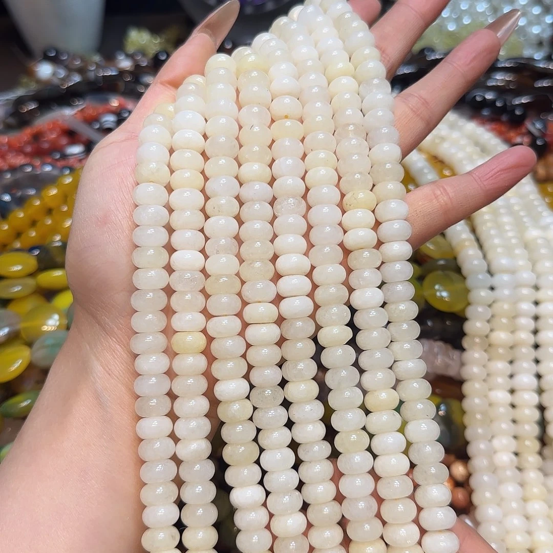 玛瑙/玉髓未镶嵌珠宝半成品10mm天然石算盘一条