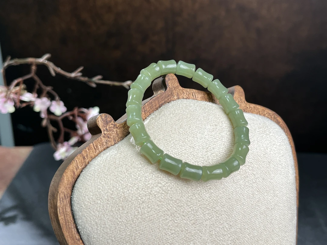 新疆和田玉沙枣青竹节手串精品卡7手串多样性发一件