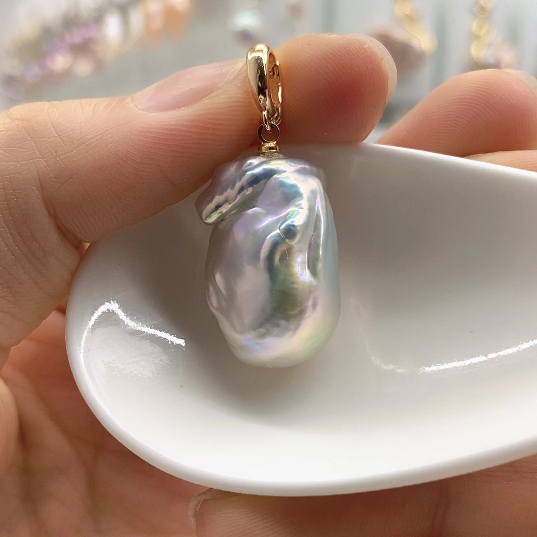 淡水珍珠银S925镶嵌颈饰