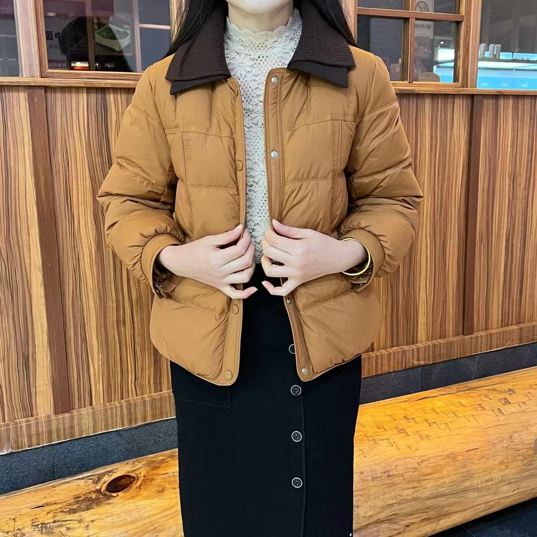 冬季新款2025时尚洋气短款羽绒服减龄时尚妈妈装白鸭绒保暖外套