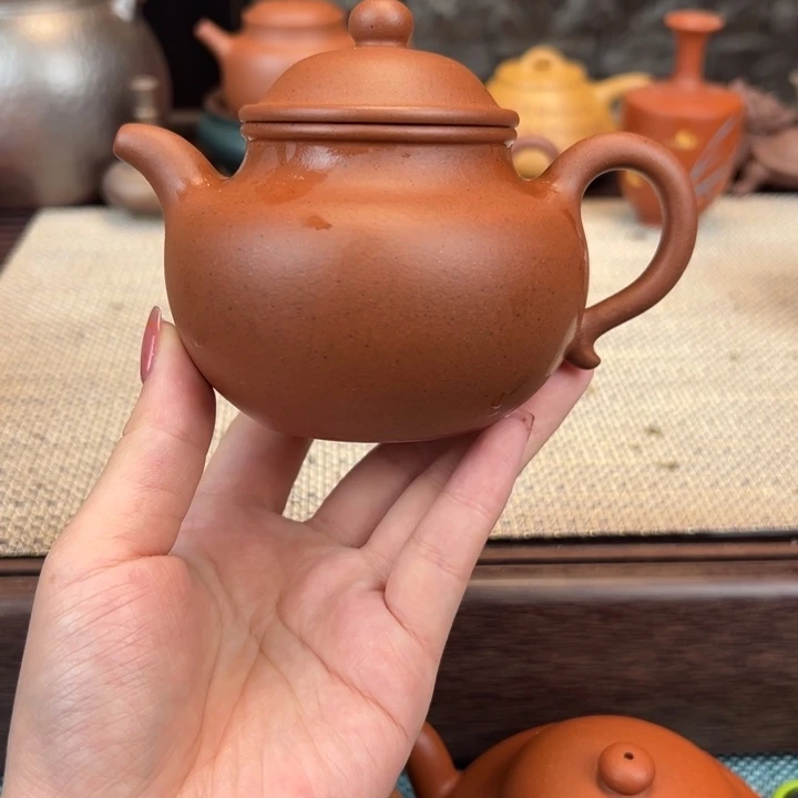 茶壶紫砂黄龙山朱泥莲子220cc