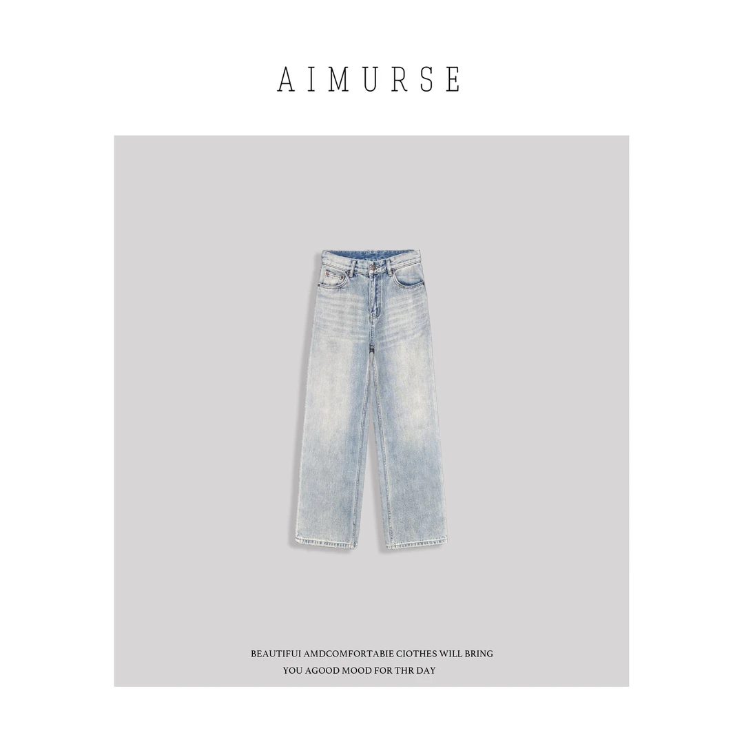 AIMURSE 【百搭自由】小众设计师 女士百搭休闲直筒牛仔裤 AM1132