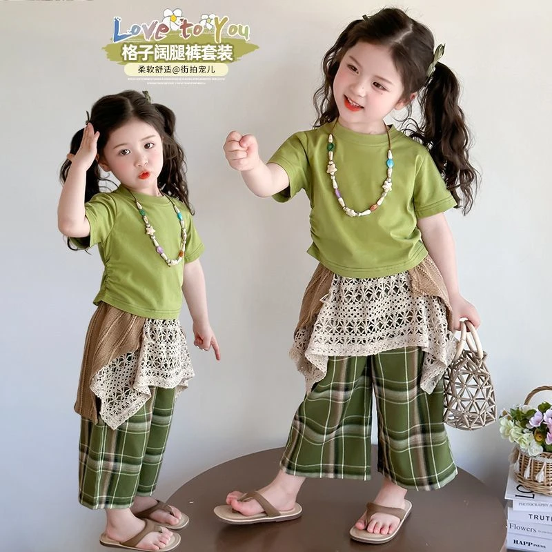 女童套装夏装儿童洋气半身裙新款夏季宝宝网红衣服短袖连衣裙