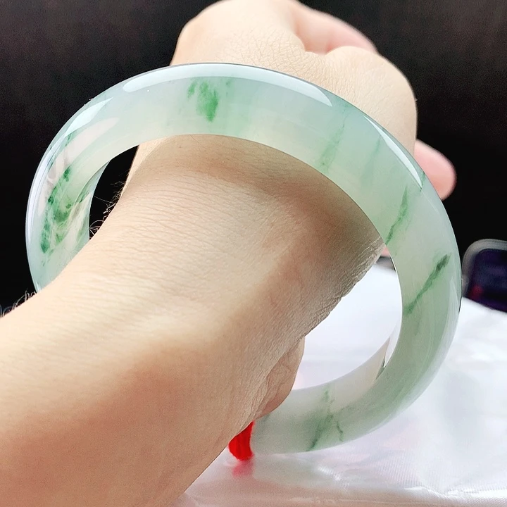 未镶嵌手镯翡翠58冰绿花