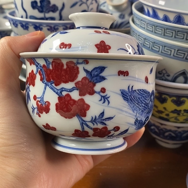 －***手工手绘青花单杯