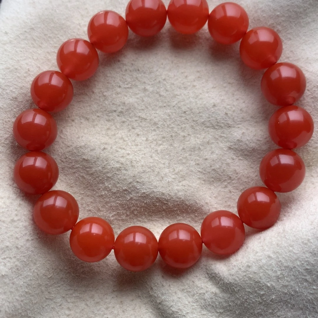 南红玛瑙未镶嵌保山天然原矿南红11+圆珠手串