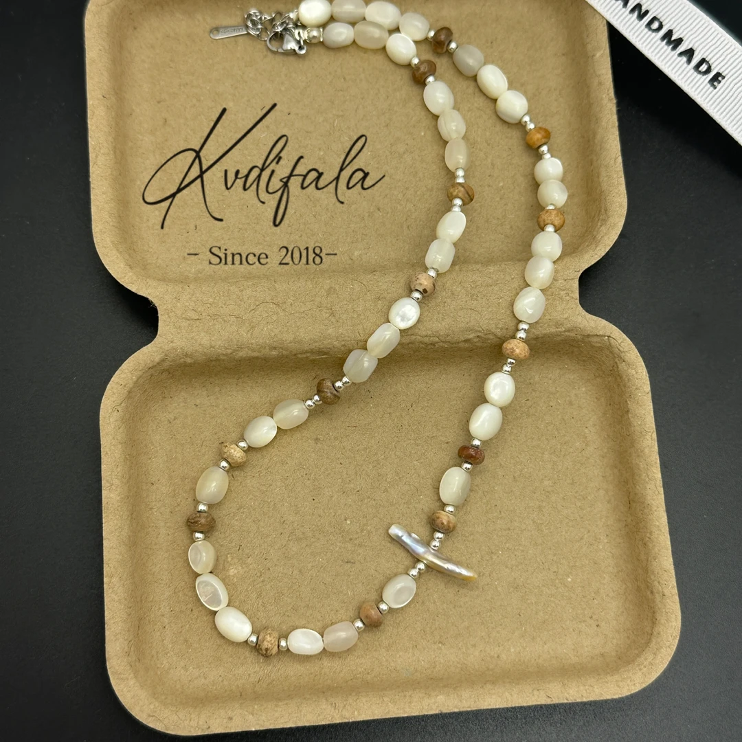 钛钢项链 2229【奥莉】韩系清冷串珠项链巴洛克个性百搭复古锁骨链