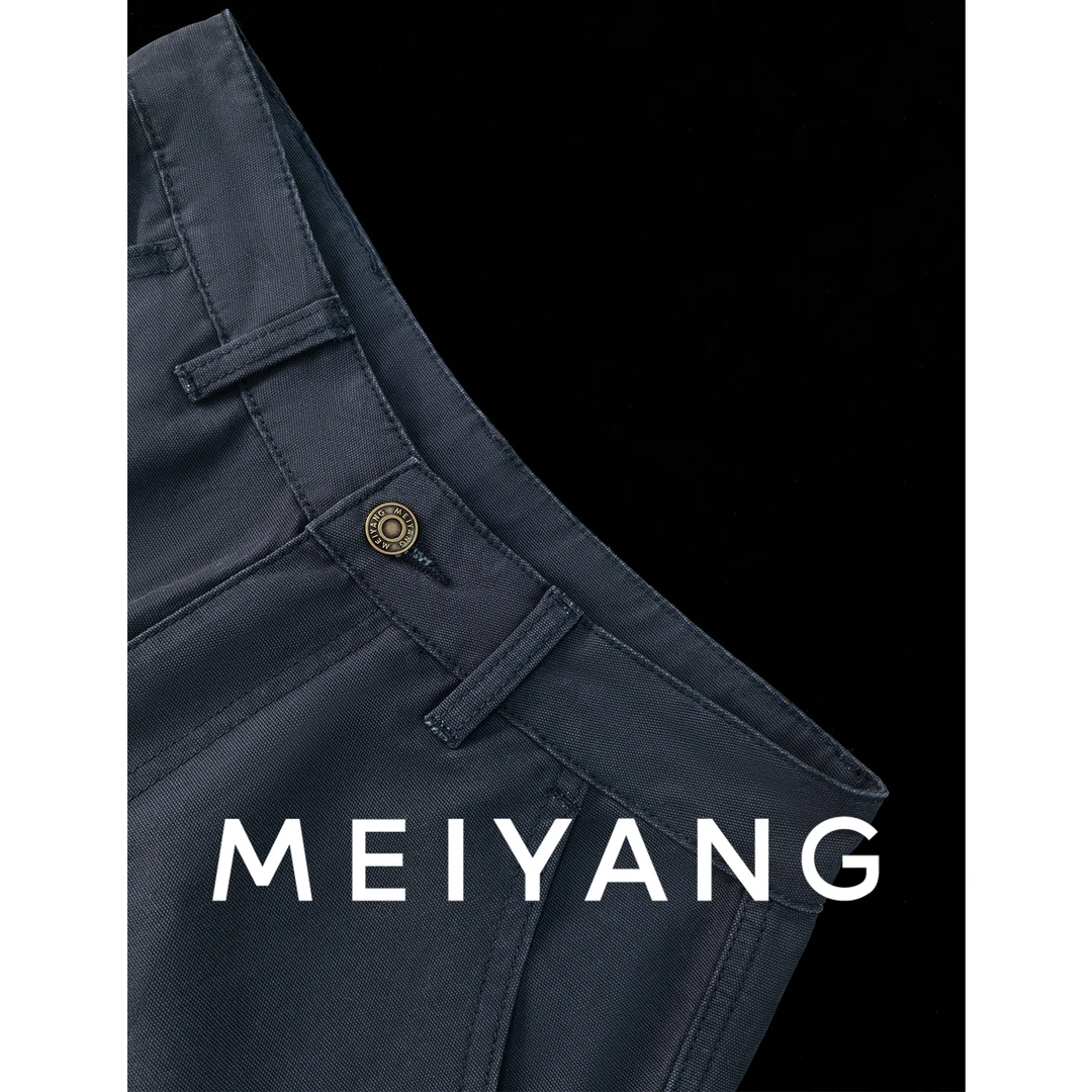 美洋MEIYANG 公路歌牛仔裤 全棉珠帆高腰宽松工装裤【大60】-周三