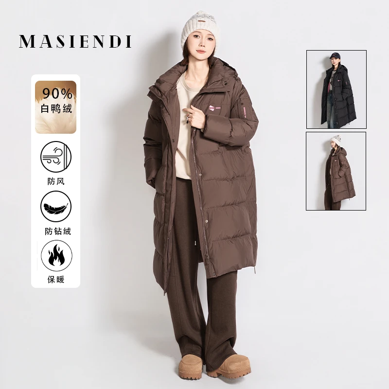 玛丝恩迪长款厚款宽松型优等品90%冬季秋冬时尚羽绒服新款430103