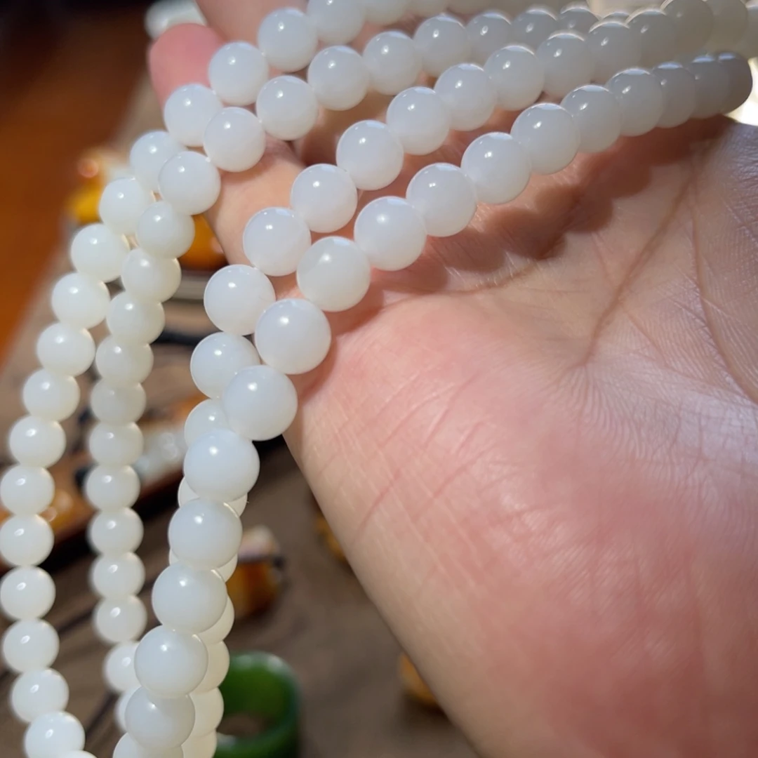 破***尘和田玉（子料）未镶嵌手链