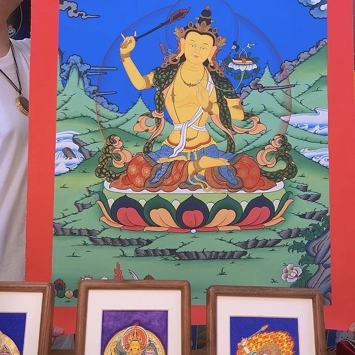 装裱画【尼泊尔】纯手工文殊唐卡70/50
