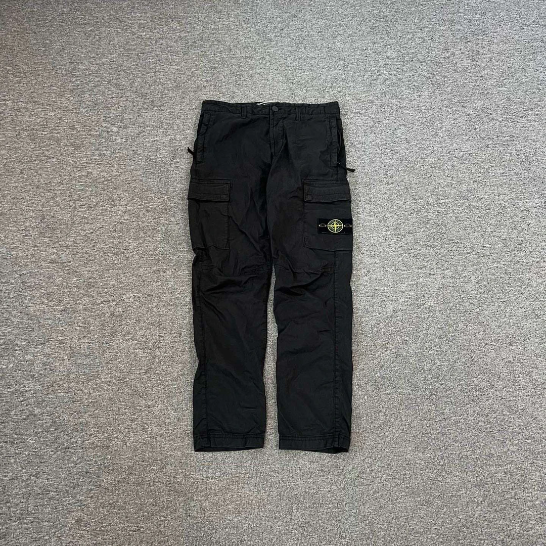 99新 STONE ISLAND 石头岛 双口袋黑色工装裤 30码 99新