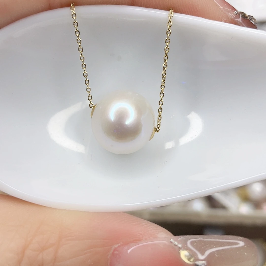 淡水珍珠颈饰18K金镶嵌