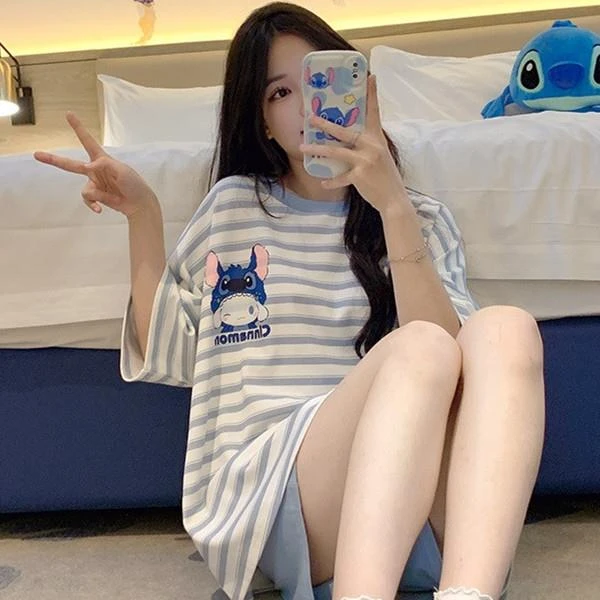 YeeHoO/英氏商场同款少女大童初中生睡衣女孩夏季2025新款短袖短