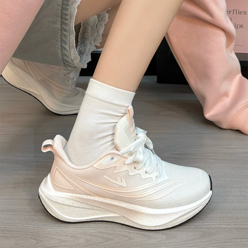 回力桃花粉运动鞋女2026春季新款百搭学生透气网面时尚休闲跑步鞋