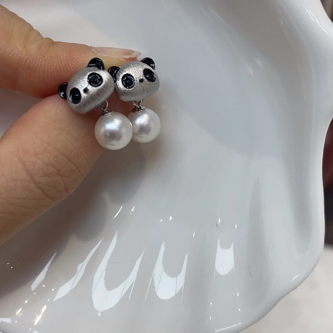 银S925镶嵌耳饰海水珍珠