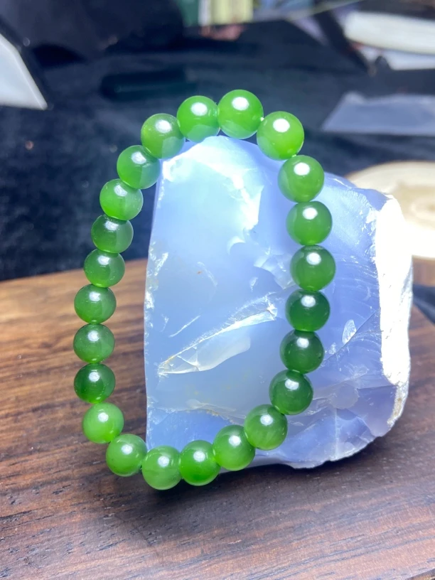 和田玉俄碧精选手串 8mm 23颗