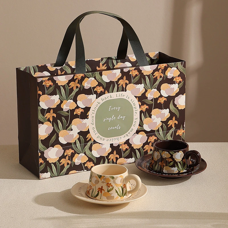 法式陶瓷咖啡杯碟套装礼盒装一对高级感结婚礼物乔迁新居情侣杯子