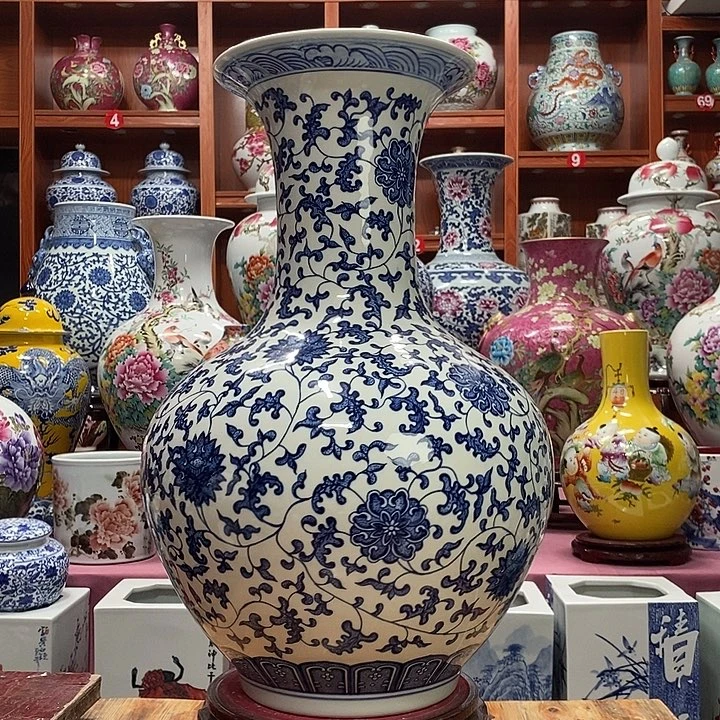 景德镇陶瓷手工手绘花瓶摆件