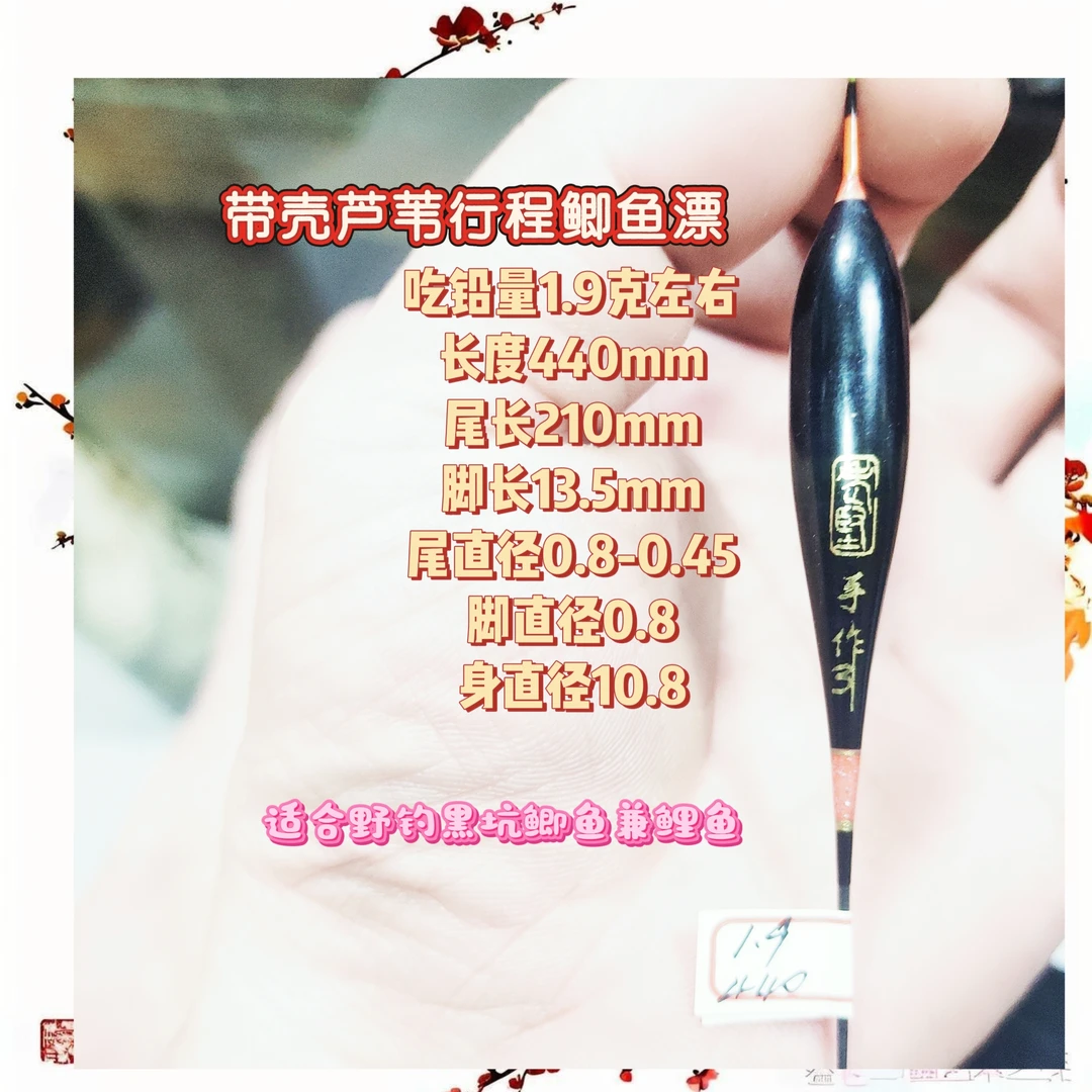440长1.9克带壳芦苇行程顿口鲫鱼漂