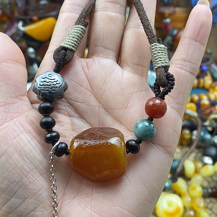 蜜蜡未镶嵌项链项链