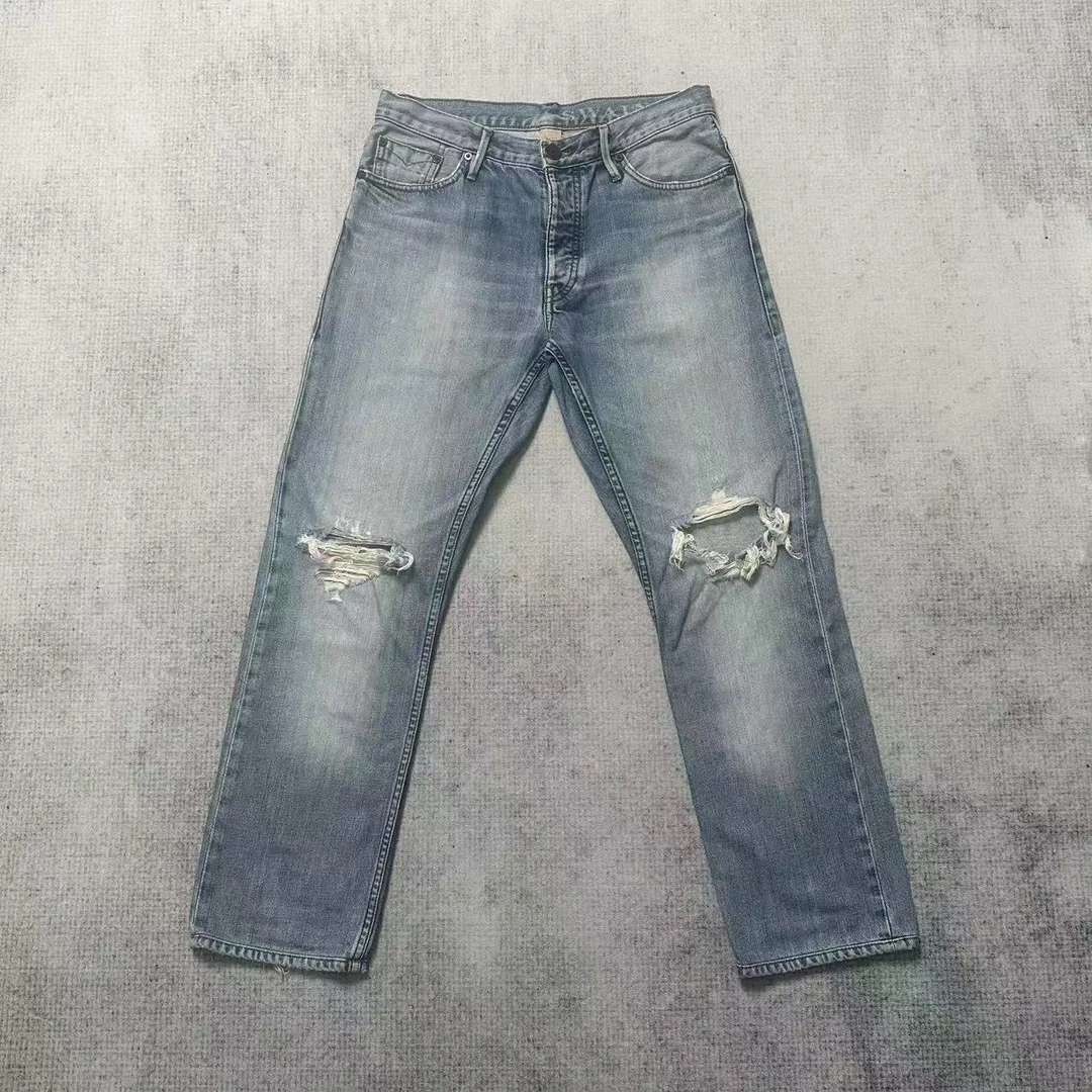 99新 BURBERRY/博柏利 破洞牛仔裤/30码/78腰围