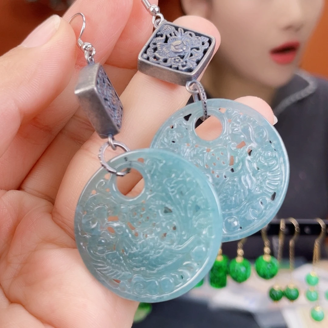 翡翠未镶嵌耳饰饰品
