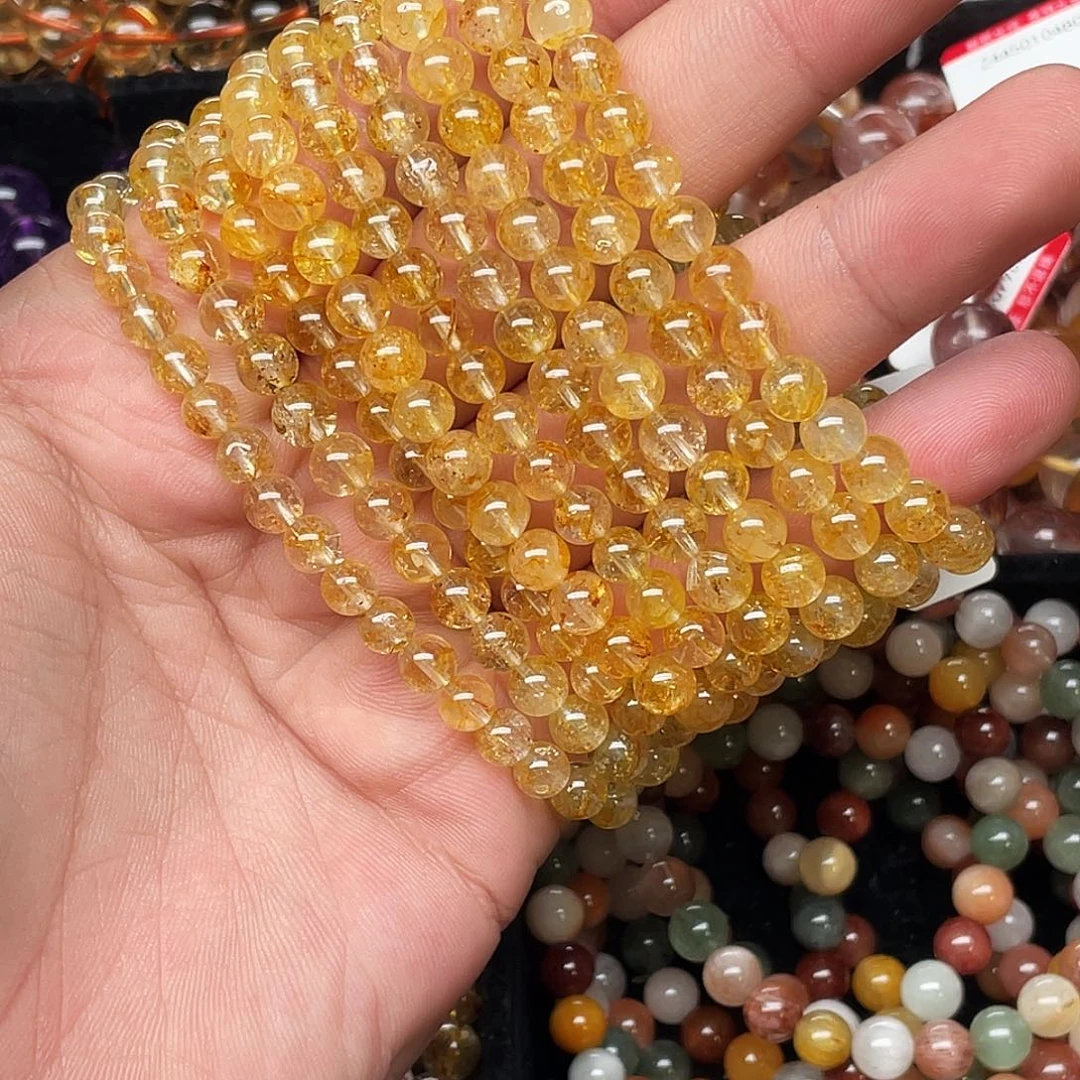 未镶嵌手链水晶桂花色黄托帕6+多样性发其一