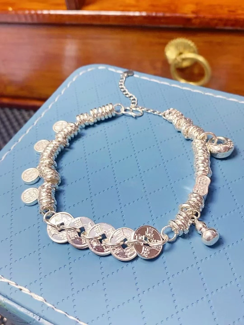 足银手链 多宝五帝币盘缠手链