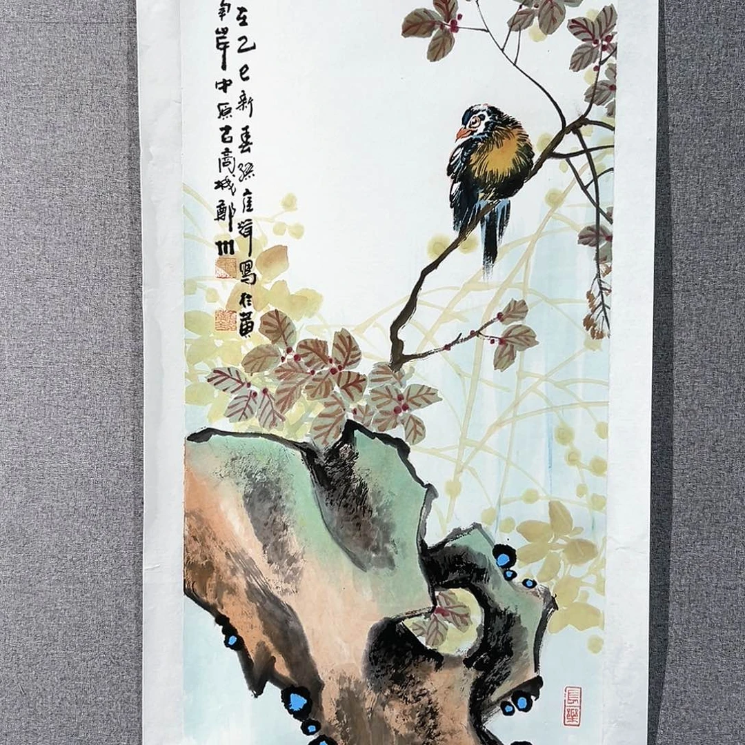 国画红袍画院手绘作品
