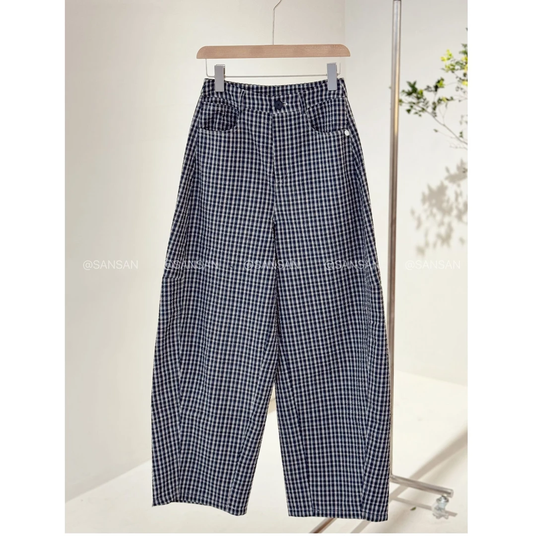 SANSAN 夏季超透气 超舒适  肌理泡泡棉格子镰刀裤