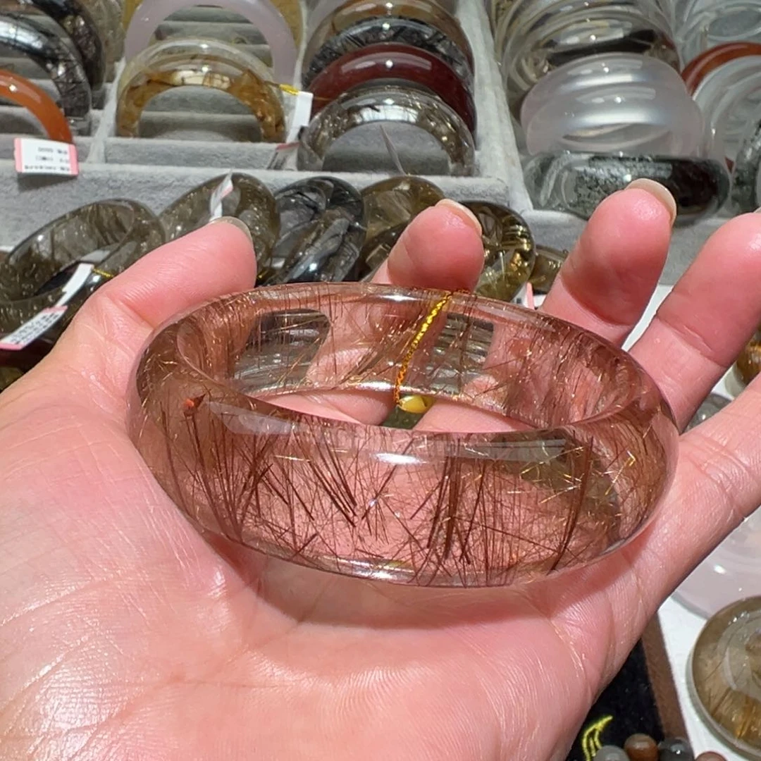 未镶嵌手镯水晶天然铜发晶55口径