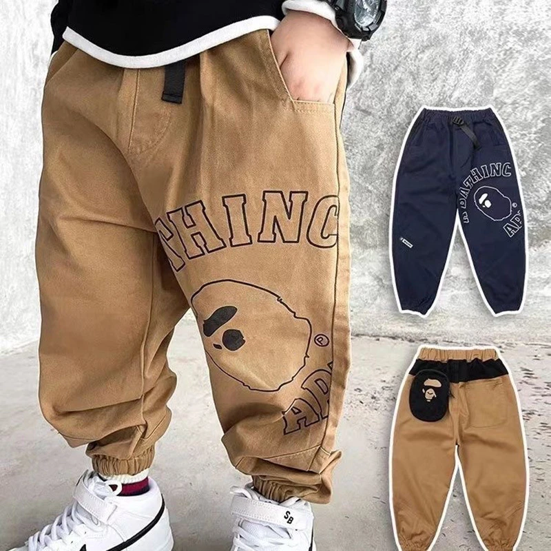 男童裤子春季童装日系中大童休闲工装裤男孩长裤儿童帅气潮牌