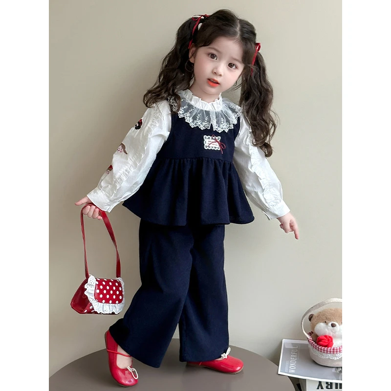 女童套装春秋季时尚小香风休闲装2025新款女宝宝秋装超好看三件套