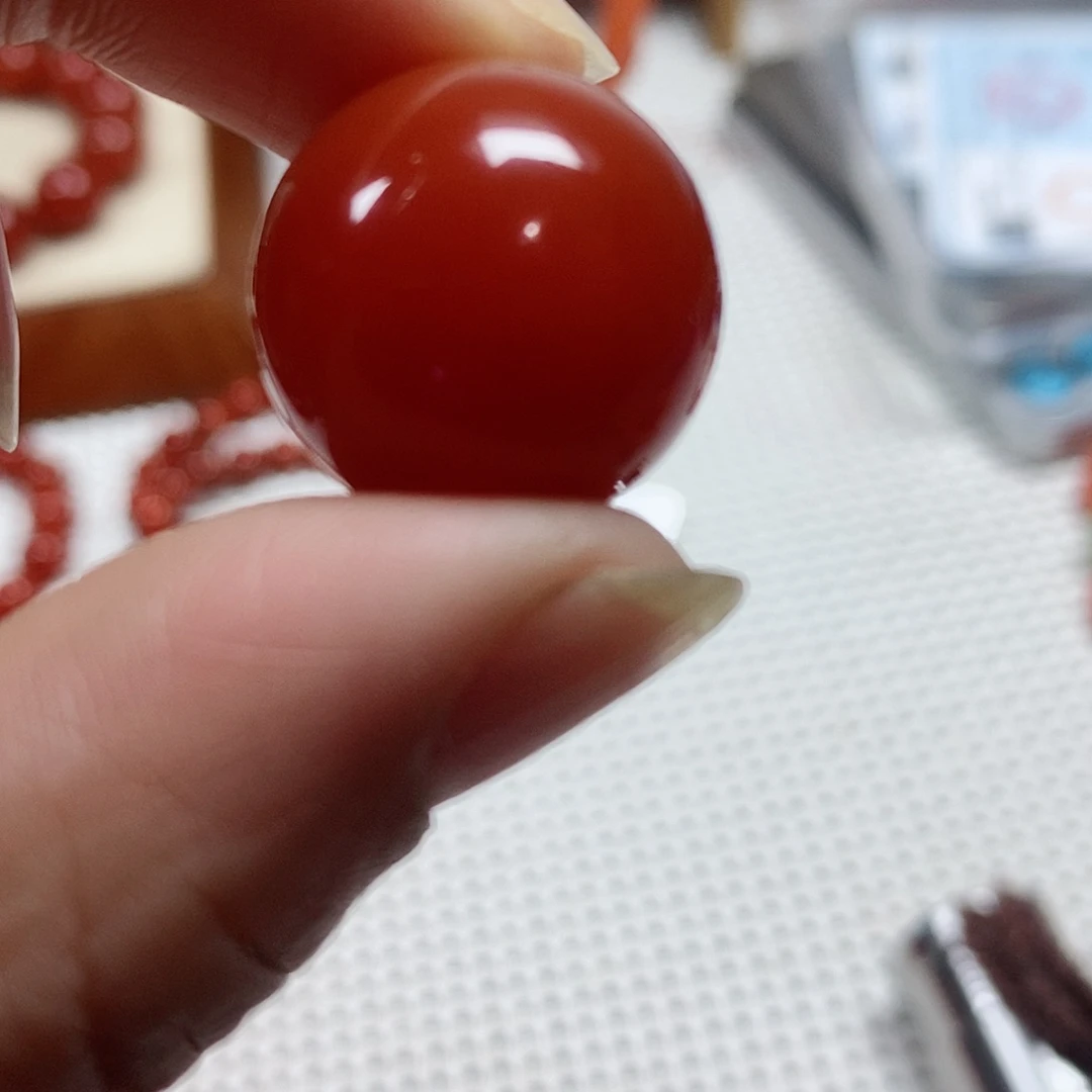 南红玛瑙未镶嵌单珠卡20
