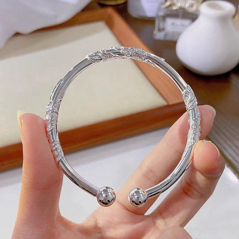 繁花似锦实心手镯花女蝴蝶款小众气质高感级开口可调节精美