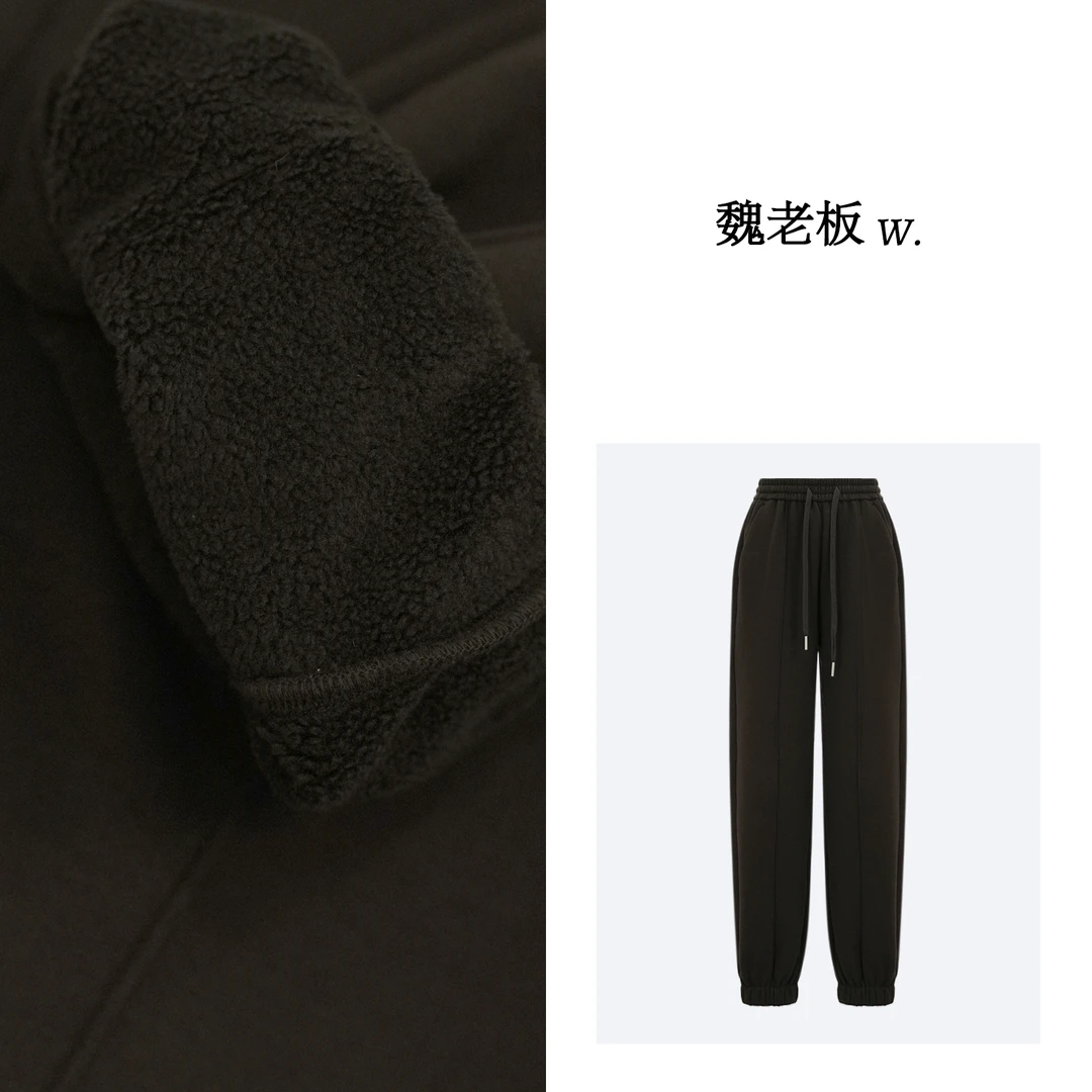 【暗号】一体绒高克重针织休闲卫裤4KDM00060
