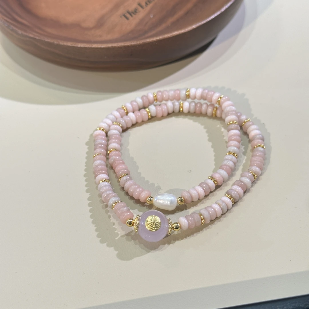 【粉澳宝算盘珠】澳宝手串算盘珠双圈复古小众独特时尚爆款手链设计