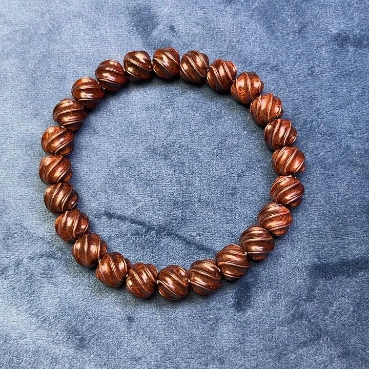 黄花梨/降香黄檀手串/手链时来运转紫油梨精工