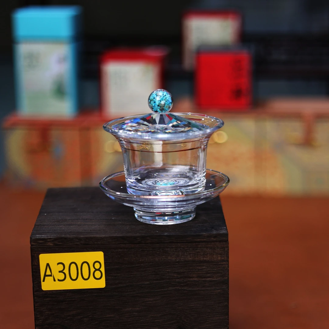 谦杯 水晶玻璃盖碗A3008
