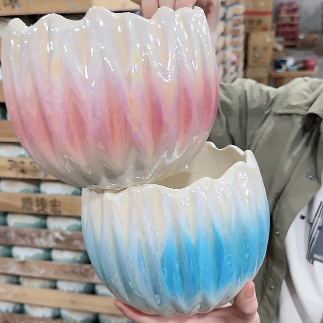 【闪购商品】陶瓷陶瓷多肉花盆有孔
