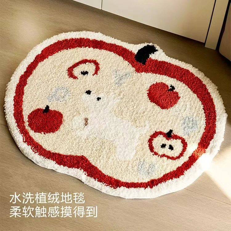 【同款低价】卡通苹果小狗浴室进门脚垫吸水卫生间卧室簇绒地毯