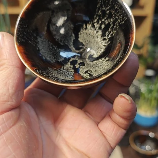 时***回天然老黑釉斗笠盏盏盏