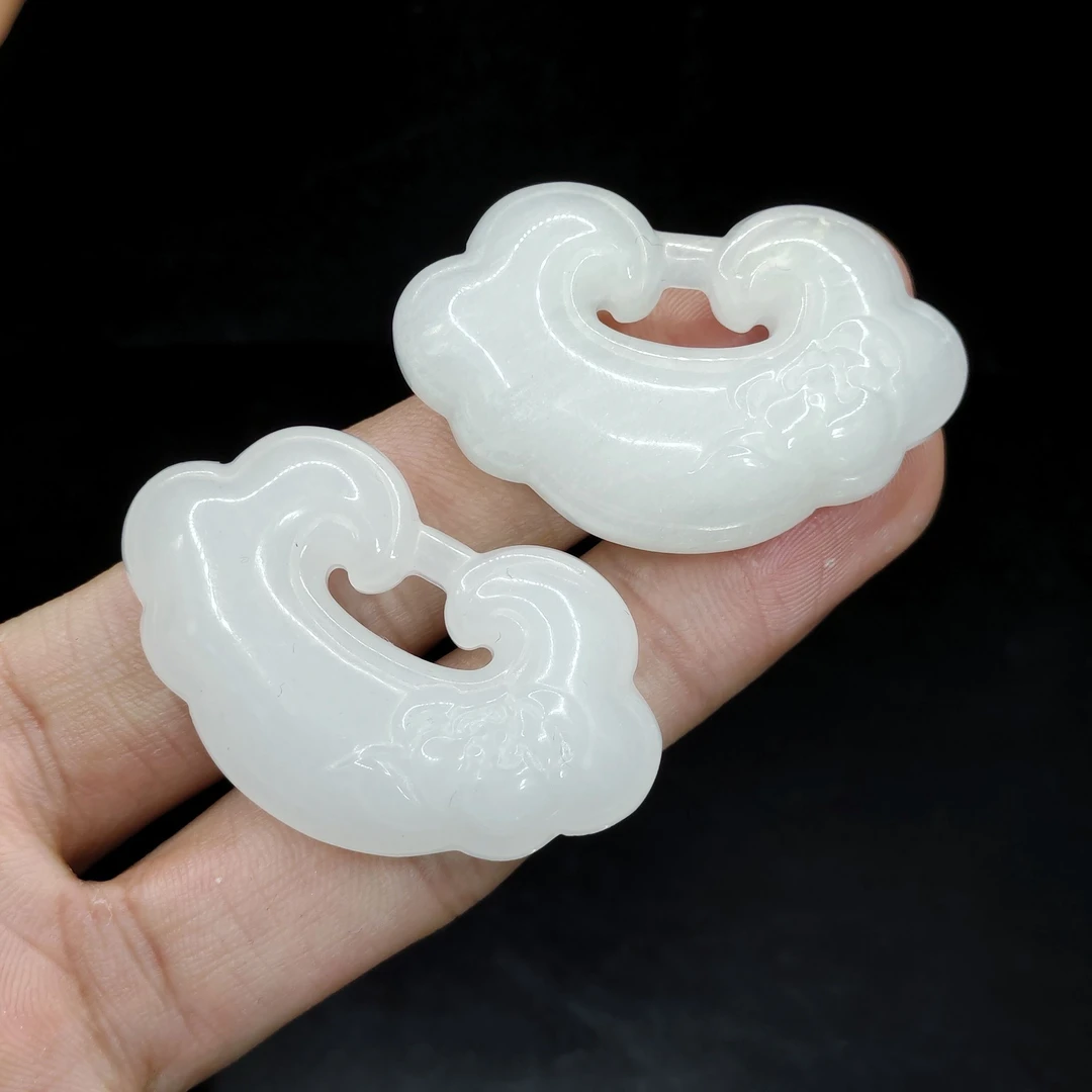 【老三珠宝】白冰玉如意锁吊坠赠绳子Y9【多样性发其一】