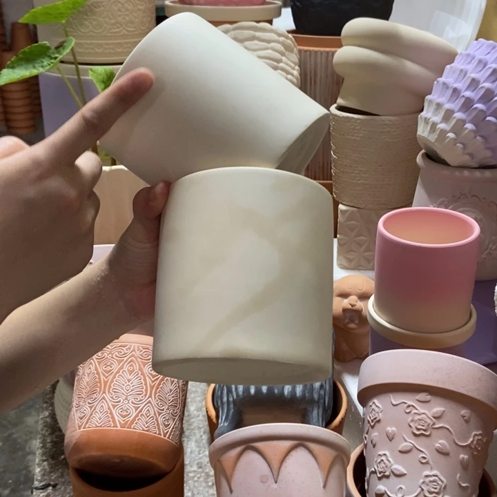 11×11白陶直筒盆2个